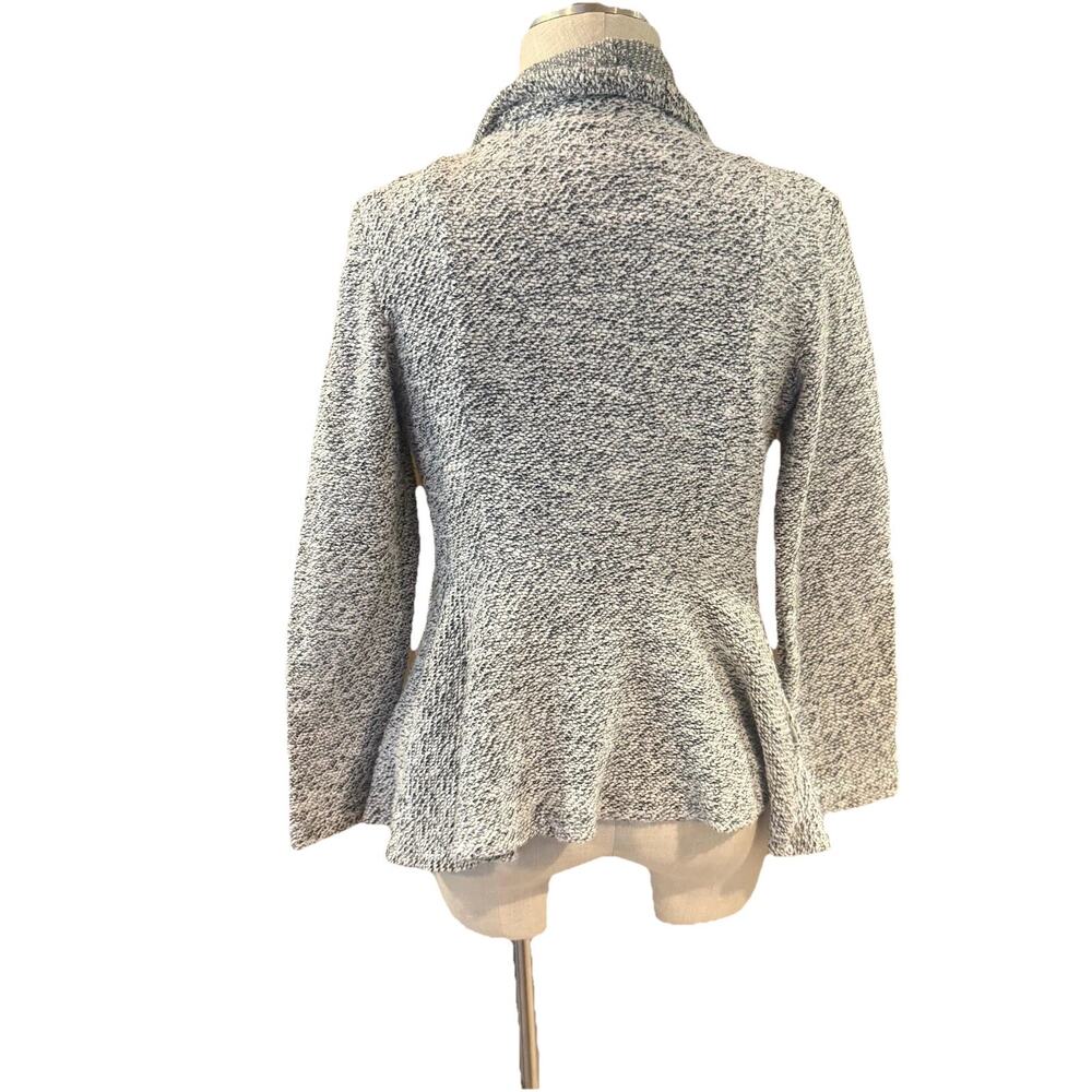 BNCI Cardigan Womens Small Gray Tweed Drape Front Shawl Collar Long Sleeve - Picture 4 of 7